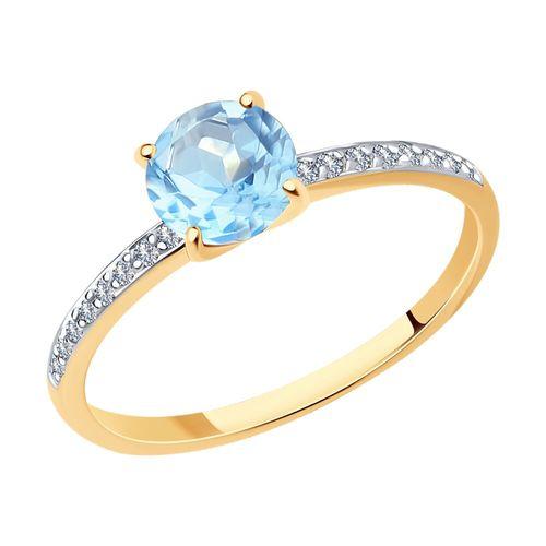 Кольцо декоративное Sokolov и Diamant, красное золото 585 проба, вставка топаз (Sokolov и Diamant, Россия)
