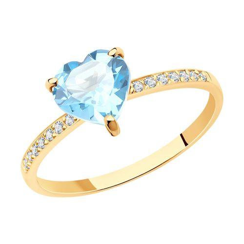 Кольцо декоративное Sokolov и Diamant, красное золото 585 проба, вставка топаз (Sokolov и Diamant, Россия)