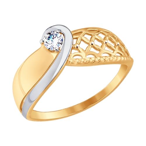 Кольцо декоративное Sokolov и Diamant, красное золото 375 проба, вставка фианит (Sokolov и Diamant, Россия)