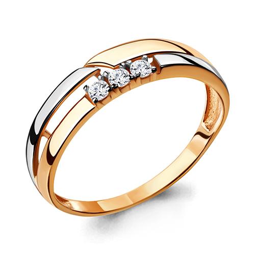 Кольцо декоративное Aquamarine, красное золото 585 проба, вставка фианит (Aquamarine, Россия)