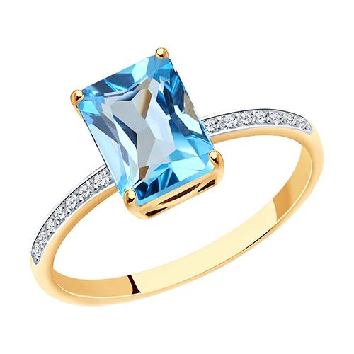 Кольцо декоративное Sokolov и Diamant, красное золото 585 проба, вставка топаз (Sokolov и Diamant, Россия)