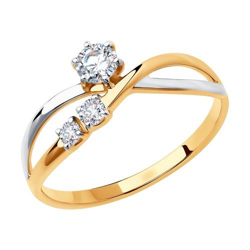 Кольцо декоративное Sokolov и Diamant, красное золото 585 проба, вставка фианит (Sokolov и Diamant, Россия)