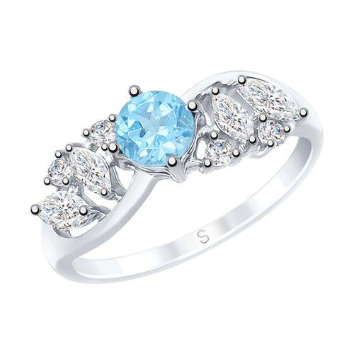 Кольцо декоративное Sokolov и Diamant,  серебро 925 проба, вставка топаз (Sokolov и Diamant, Россия)