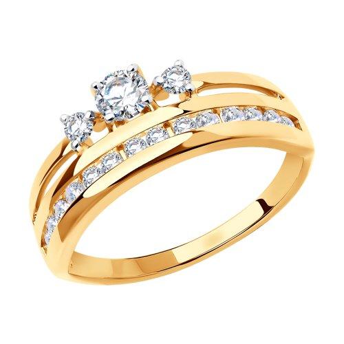 Кольцо декоративное Sokolov и Diamant, красное золото 375 проба, вставка фианит (Sokolov и Diamant, Россия)