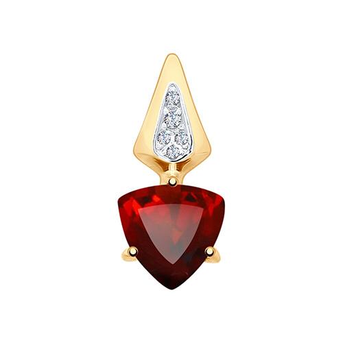 Подвеска декоративная Sokolov и Diamant, красное золото 585 проба, вставка гранат (Sokolov и Diamant, Россия)