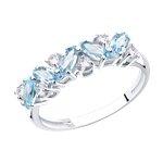 Кольцо декоративное Sokolov и Diamant,  серебро 925 проба, вставка топаз (Sokolov и Diamant, Россия)