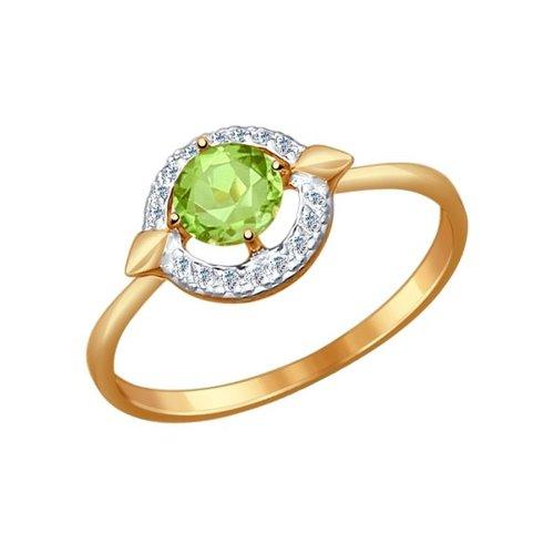 Кольцо декоративное Sokolov и Diamant, красное золото 585 проба, вставка хризолит (Sokolov и Diamant, Россия)