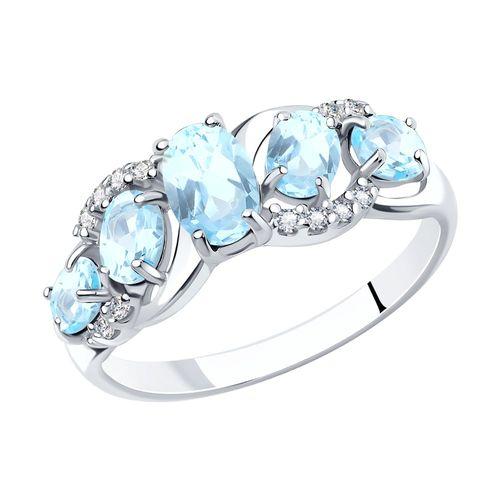 Кольцо декоративное Sokolov и Diamant,  серебро 925 проба, вставка топаз (Sokolov и Diamant, Россия)