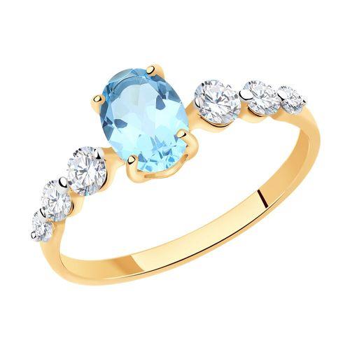 Кольцо декоративное Sokolov и Diamant, красное золото 585 проба, вставка топаз (Sokolov и Diamant, Россия)
