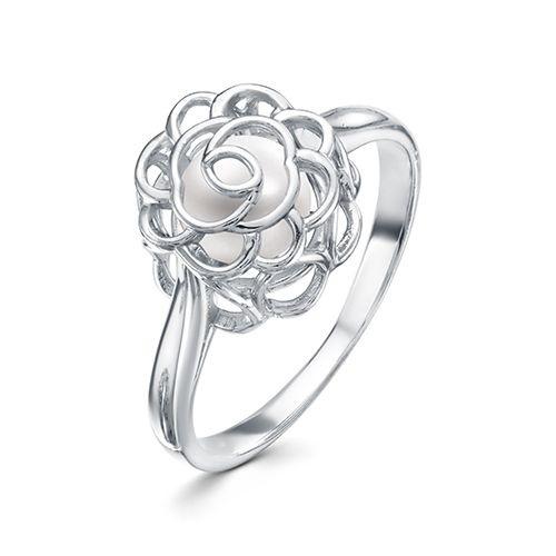 Кольцо декоративное Zlato,  серебро 925 проба, вставка жемчуг (Zlato, Россия)