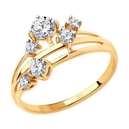 Кольцо декоративное Sokolov и Diamant, красное золото 375 проба, вставка фианит (Sokolov и Diamant, Россия)