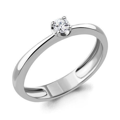 Кольцо помолвочное Aquamarine, белое золото 585 проба, вставка бриллиант (Aquamarine, Россия)