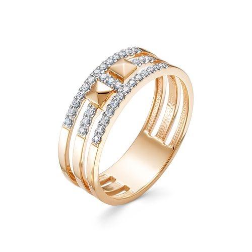 Кольцо декоративное Brilliant Style, красное золото 585 проба, вставка бриллиант (Brilliant Style, Россия)