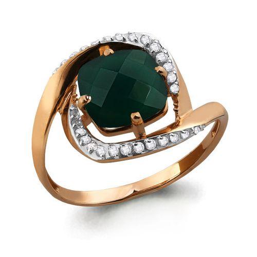 Кольцо декоративное Aquamarine, красное золото 585 проба, вставка агат (Aquamarine, Россия)