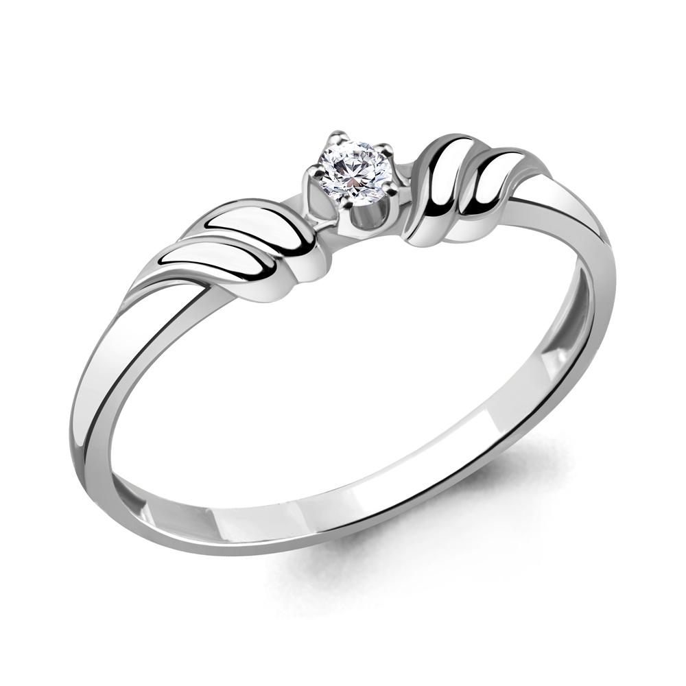 Кольцо декоративное Aquamarine, белое золото 585 проба, вставка бриллиант (Aquamarine, Россия)