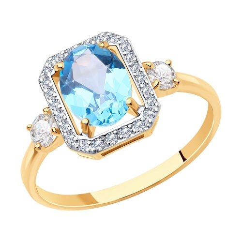Кольцо декоративное Sokolov и Diamant, красное золото 585 проба, вставка топаз (Sokolov и Diamant, Россия)