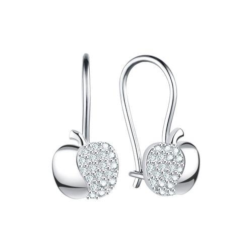 Серьги детские TALANT,  серебро 925 проба, вставка фианит (TALANT, Россия)