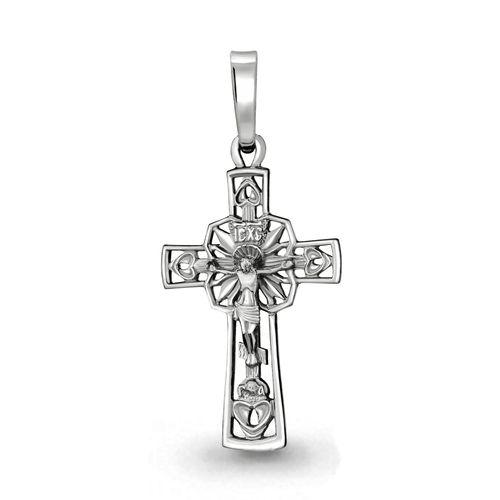 Подвеска крестик Aquamarine,  серебро 925 проба (Aquamarine, Россия)