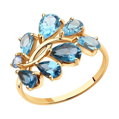 Кольцо декоративное Sokolov и Diamant, красное золото 585 проба, вставка топаз (Sokolov и Diamant, Россия)