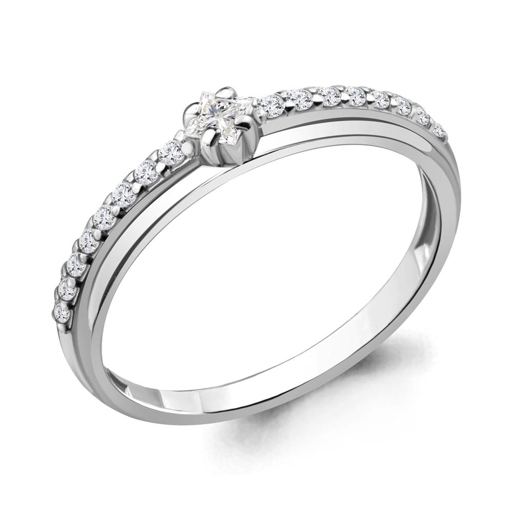 Кольцо помолвочное Aquamarine,  серебро 925 проба, вставка фианит (Aquamarine, Россия)