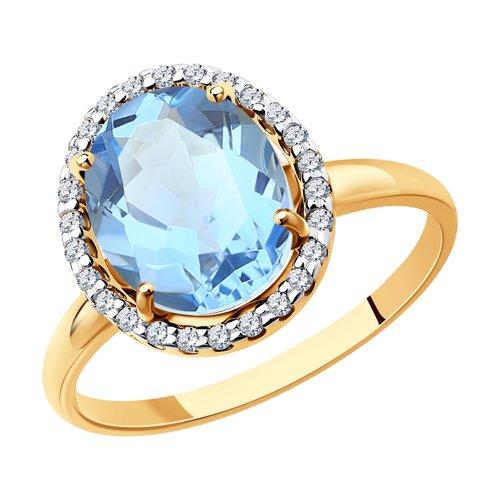 Кольцо декоративное Sokolov и Diamant, красное золото 585 проба, вставка топаз (Sokolov и Diamant, Россия)