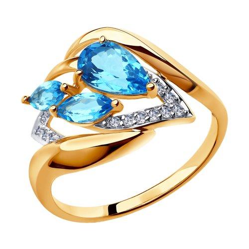 Кольцо декоративное Sokolov и Diamant, красное золото 585 проба, вставка топаз (Sokolov и Diamant, Россия)