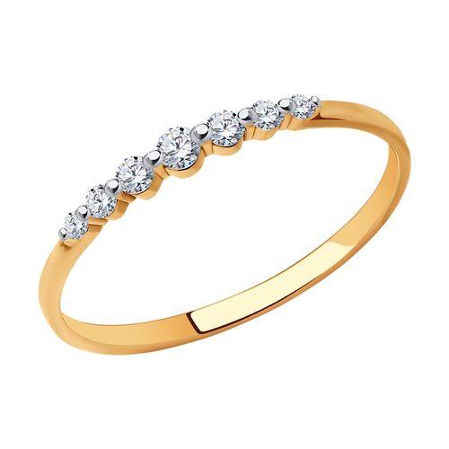 Кольцо декоративное Sokolov и Diamant, красное золото 585 проба, вставка фианит (Sokolov и Diamant, Россия)