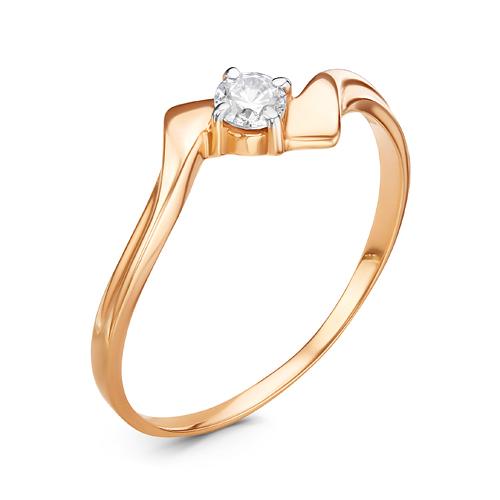 Кольцо помолвочное Diamond Union, красное золото 585 проба, вставка бриллиант (Diamond Union, Россия)