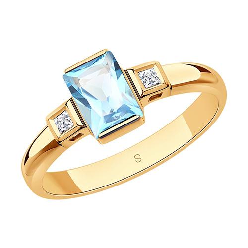 Кольцо декоративное Sokolov и Diamant, красное золото 585 проба, вставка топаз (Sokolov и Diamant, Россия)