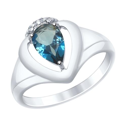 Кольцо декоративное Sokolov и Diamant,  серебро 925 проба, вставка топаз (Sokolov и Diamant, Россия)