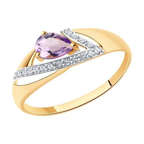 Кольцо декоративное Sokolov и Diamant, красное золото 585 проба, вставка аметист (Sokolov и Diamant, Россия)