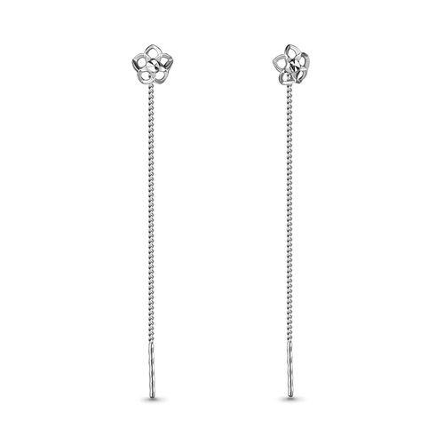 Серьги-цепочки Aquamarine,  серебро 925 проба (Aquamarine, Россия)