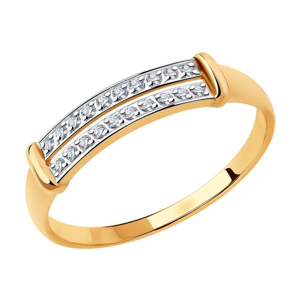 Кольцо декоративное Sokolov и Diamant, красное золото 585 проба, вставка фианит (Sokolov и Diamant, Россия)