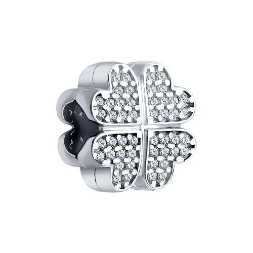 Подвеска шарм Sokolov и Diamant,  серебро 925 проба, вставка фианит (Sokolov и Diamant, Россия)