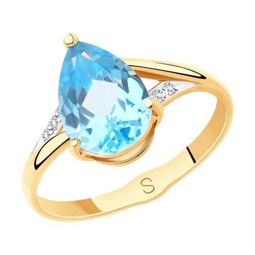 Кольцо декоративное Sokolov и Diamant, красное золото 585 проба, вставка топаз (Sokolov и Diamant, Россия)