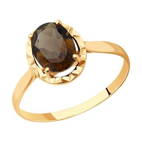 Кольцо декоративное Sokolov и Diamant, красное золото 585 проба, вставка раухтопаз (Sokolov и Diamant, Россия)