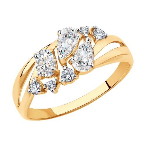 Кольцо декоративное Sokolov и Diamant, красное золото 375 проба, вставка фианит (Sokolov и Diamant, Россия)