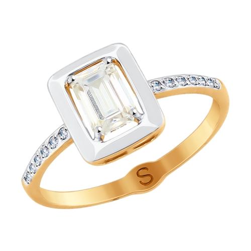 Кольцо декоративное Sokolov и Diamant, красное золото 585 проба, вставка фианит (Sokolov и Diamant, Россия)