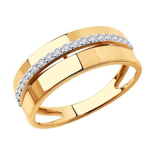Кольцо декоративное Sokolov и Diamant, красное золото 585 проба, вставка фианит (Sokolov и Diamant, Россия)