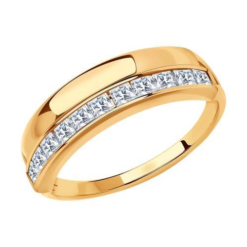 Кольцо декоративное Sokolov и Diamant, красное золото 585 проба, вставка фианит (Sokolov и Diamant, Россия)
