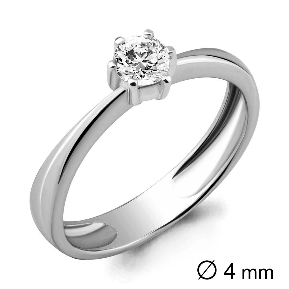 Кольцо помолвочное Aquamarine, белое золото 585 проба, вставка бриллиант (Aquamarine, Россия)