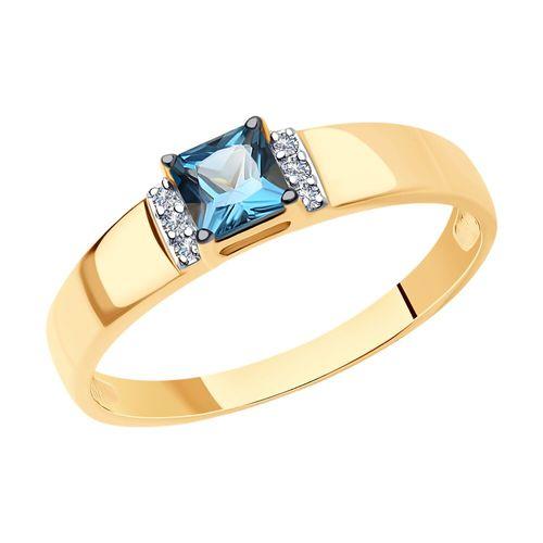 Кольцо декоративное Sokolov и Diamant, красное золото 585 проба, вставка топаз (Sokolov и Diamant, Россия)