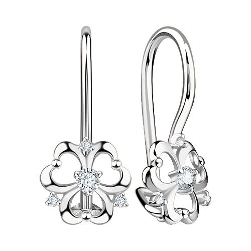 Серьги детские TALANT,  серебро 925 проба, вставка фианит (TALANT, Россия)