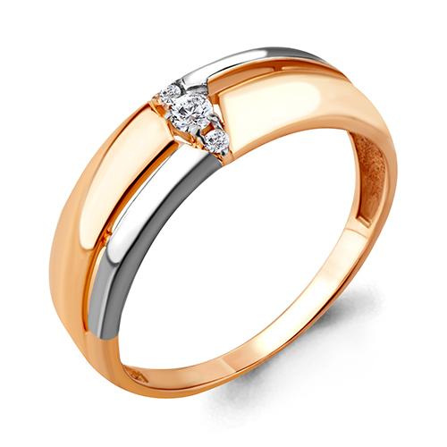 Кольцо декоративное Aquamarine, красное золото 585 проба, вставка фианит (Aquamarine, Россия)