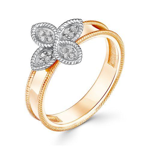 Кольцо декоративное Prestige, красное золото 585 проба, вставка бриллиант (Prestige, Россия)