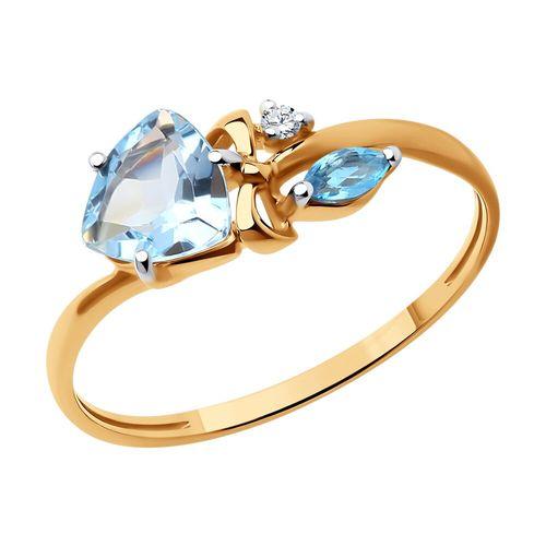 Кольцо декоративное Sokolov и Diamant, красное золото 585 проба, вставка топаз (Sokolov и Diamant, Россия)