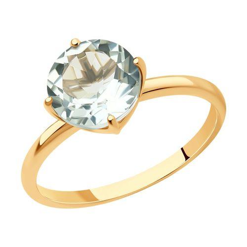 Кольцо декоративное Sokolov и Diamant, красное золото 585 проба, вставка празиолит (Sokolov и Diamant, Россия)