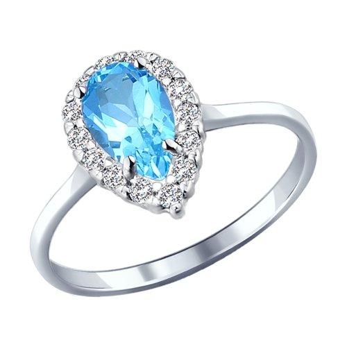 Кольцо декоративное Sokolov и Diamant,  серебро 925 проба, вставка топаз (Sokolov и Diamant, Россия)