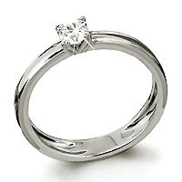 Кольцо помолвочное Aquamarine, белое золото 585 проба, вставка бриллиант (Aquamarine, Россия)