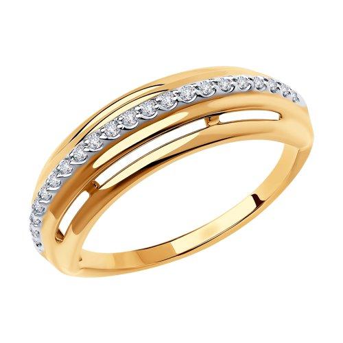 Кольцо декоративное Sokolov и Diamant, красное золото 585 проба, вставка фианит (Sokolov и Diamant, Россия)